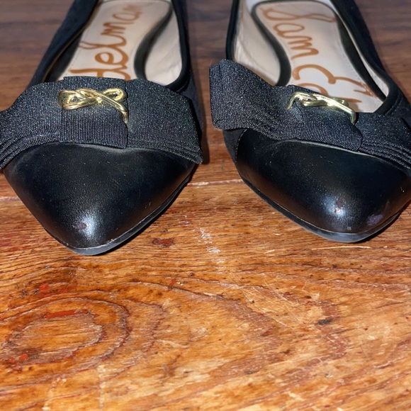 Sam Edelman Point Toe Black Suede Bow Flats - Picture 6 of 12